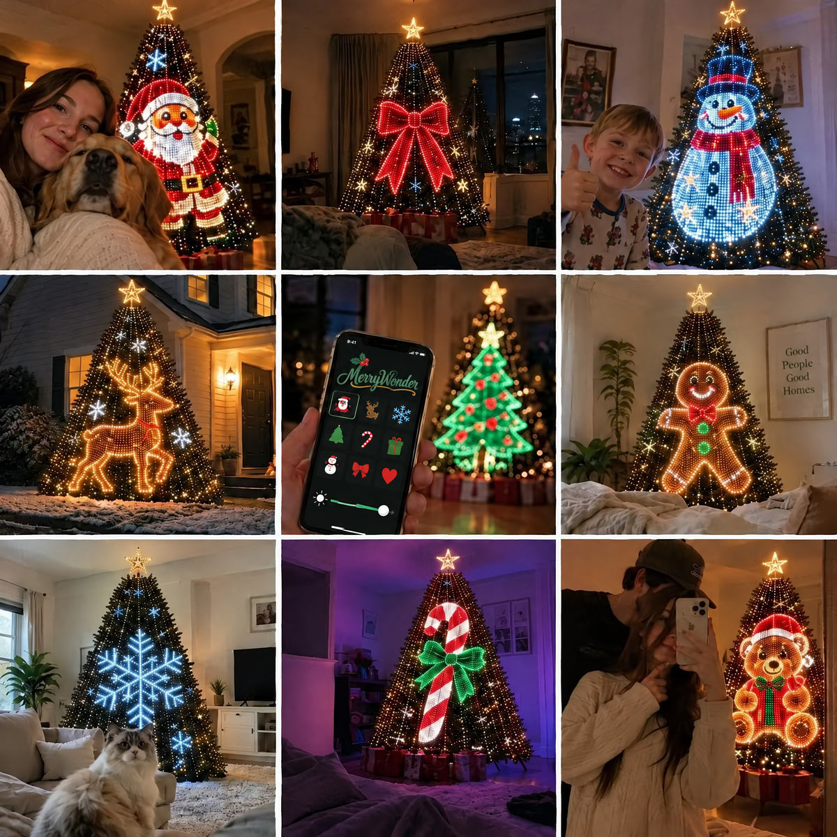 Designs grid – Santa, snowman, reindeer, snowflake, candy cane and more