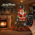 MerryCanvas customizable tree lights – Santa design on the tree, controlled from the phone